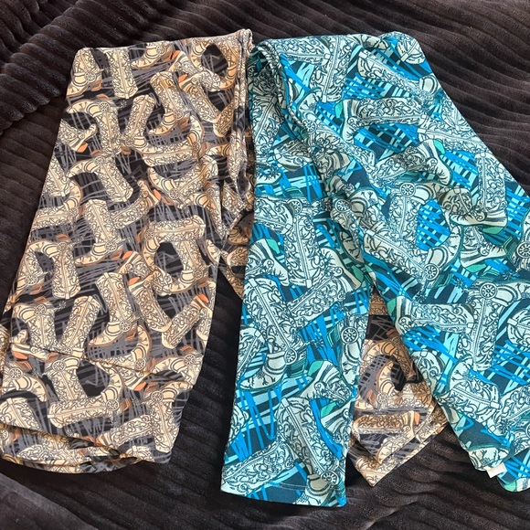 LuLaRoe pair of Cowboy boot leggings NWOT - Picture 3 of 4